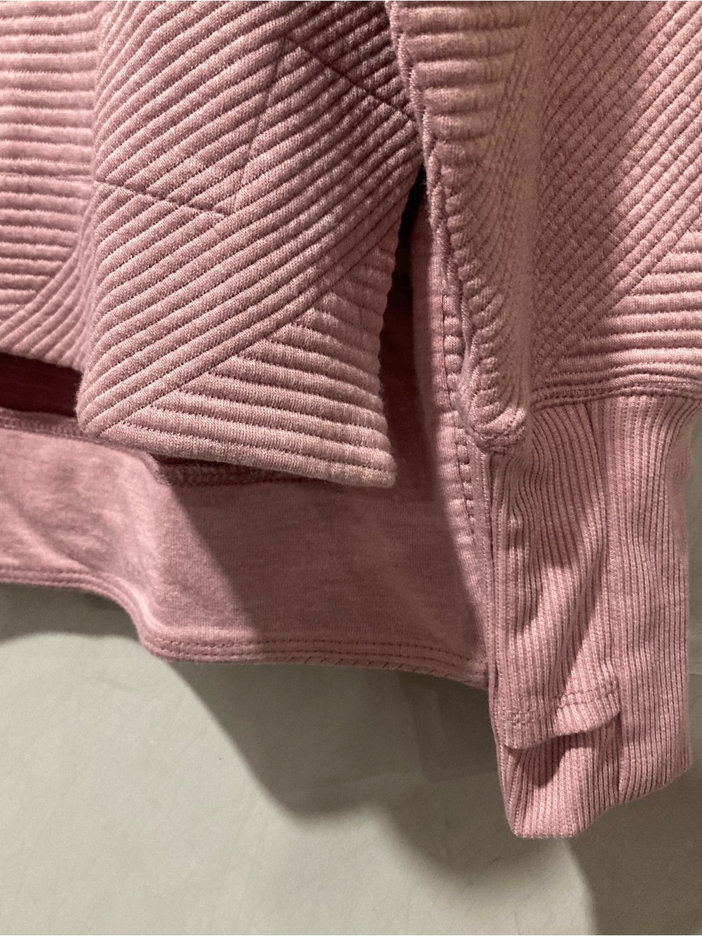 Pink Ribbed Diagonal Knit Women's Sweater - Picture 3 of 6